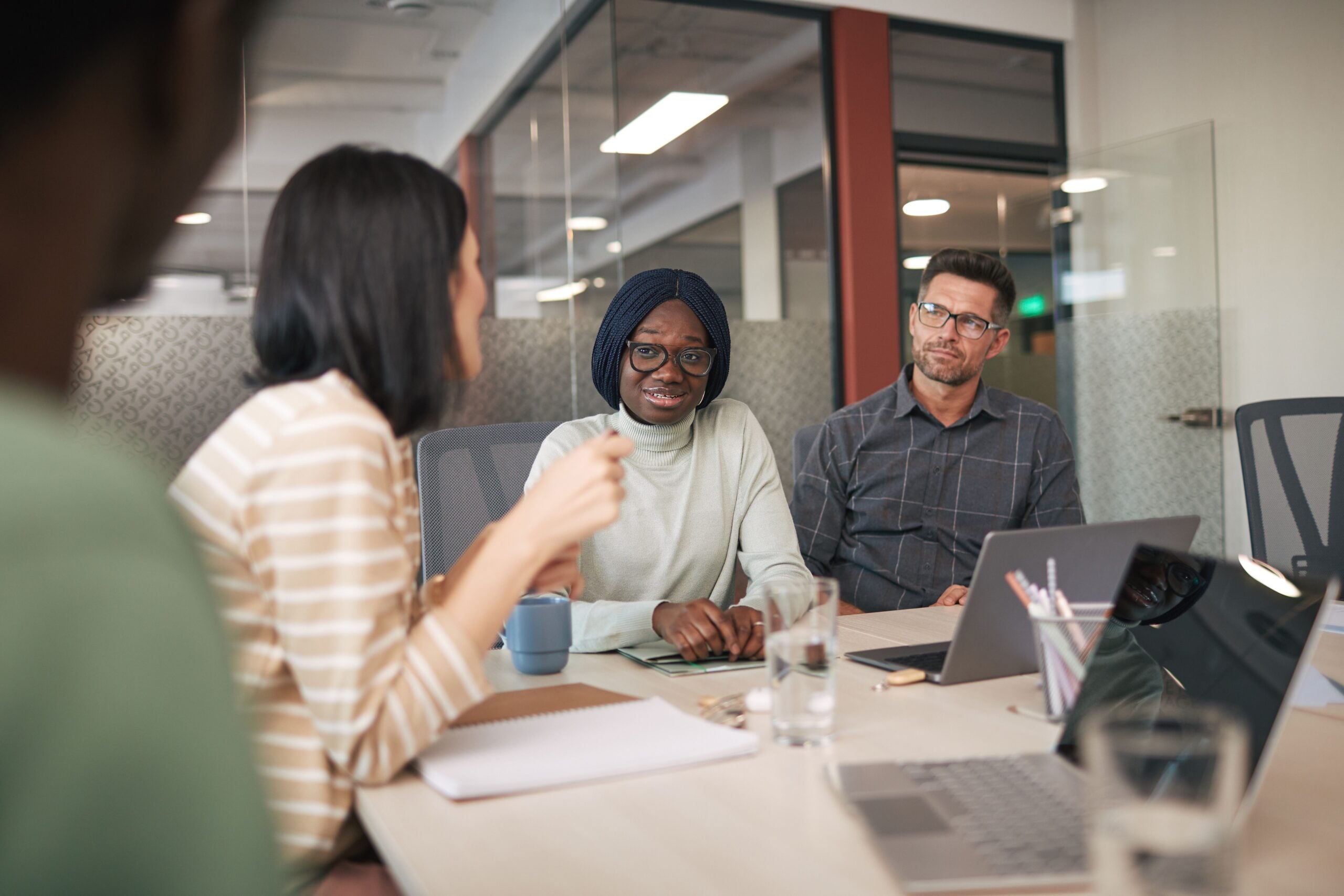 Group of diverse professionals in a business meeting